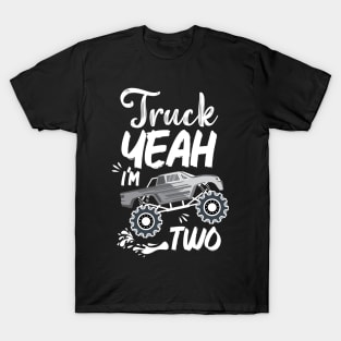 Kids 2nd Birthday Truck Yeah I'm Two, Funny Joke T-Shirt